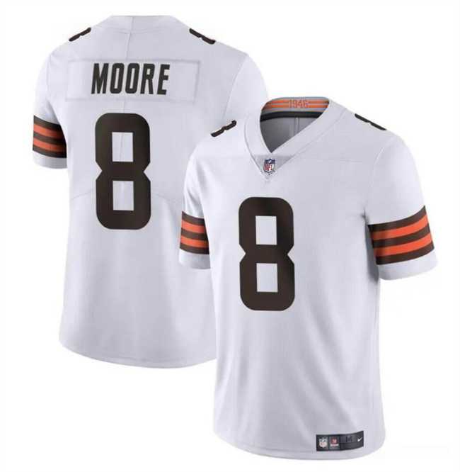 Men & Women & Youth Cleveland Browns #8 Elijah Moore White Vapor Limited Stitched Jersey